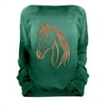 thumbnail image 5 of Chuancc Womens Crew Neck Sweatshirt Sweatshirt for Women Trendy Womens Sweatshirts Trendy Athleisure Women Cute Pullovers for Women Crew Neck Sweater for Women Horse Sweatshirt Women's Pullover L, 5 of 5