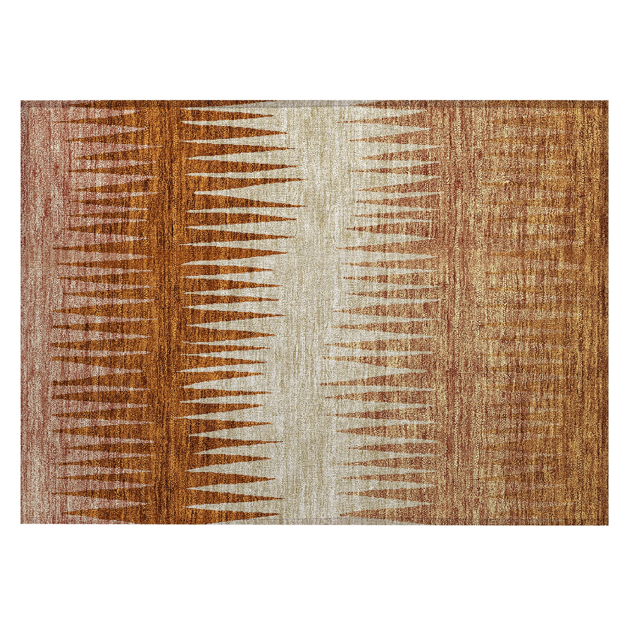 Addison Rugs Chantille Indoor/Outdoor Transitional Stripes Copper Washable Rectangle Rug, 1'8" x 2'6"