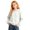 White, variant on JIAYUE Girls Hoodies Casual Soft Knit Textured Solid Color With Pockets Long Sleeve Pullover Sweatshirt For Kids Weekend Sport Playing Travel Everyday Outdoor Wear ,5-6 Years