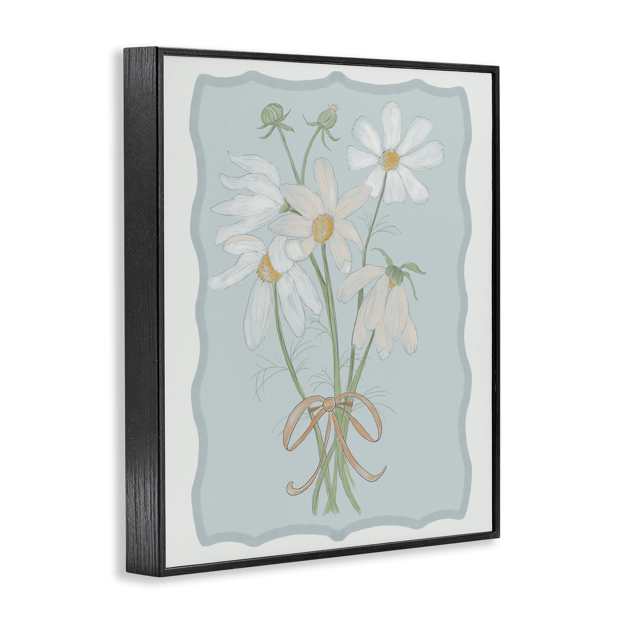 Spring Clippings Daisies Black Framed Giclee Art, design by Leslie Hermosa
