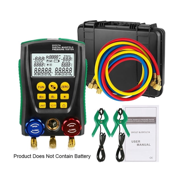 Digital Pressure Gauge Refrigeration Digital Vacuum Pressure Manifold Tester Meter HVAC Temperature Tester For Car Repair ,Easy to Use