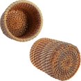 thumbnail image 3 of 2 Pack Rattan Pencil Holder, Handmade Wicker Pen Cup Makeup Brushes Holder, Pen Container Box, 3 of 5