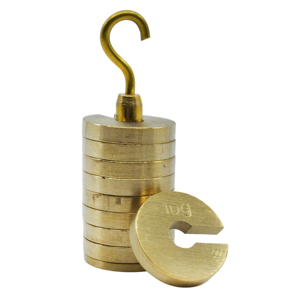 Slotted Weight Set, 100g Brass With Hook Removable Weights 10g