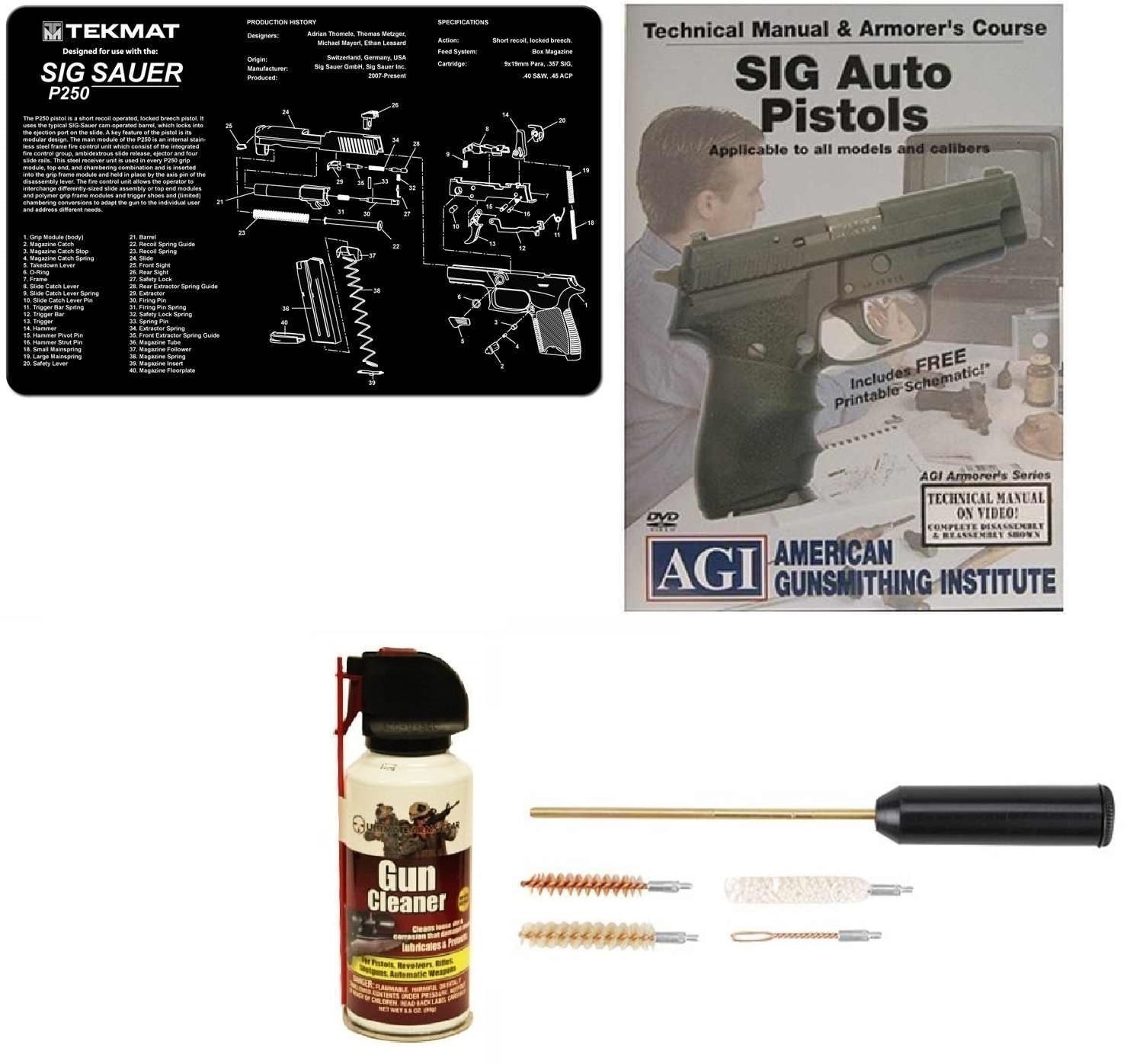 Ultimate Arms Gear Gunsmith & Armorer's Cleaning Bench Gun Mat SIG Sauer SIG P250 + Compact Pocket Sized Travelling... by
