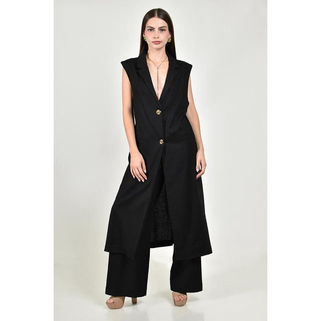 Conjunto largo de lino Roman Fashion /Juvenil, 791 (Negro) negro CH
