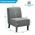 thumbnail image 3 of Costway Accent Chair Armless  Fabric Sofa  Living Room Furniture Gray, 3 of 10