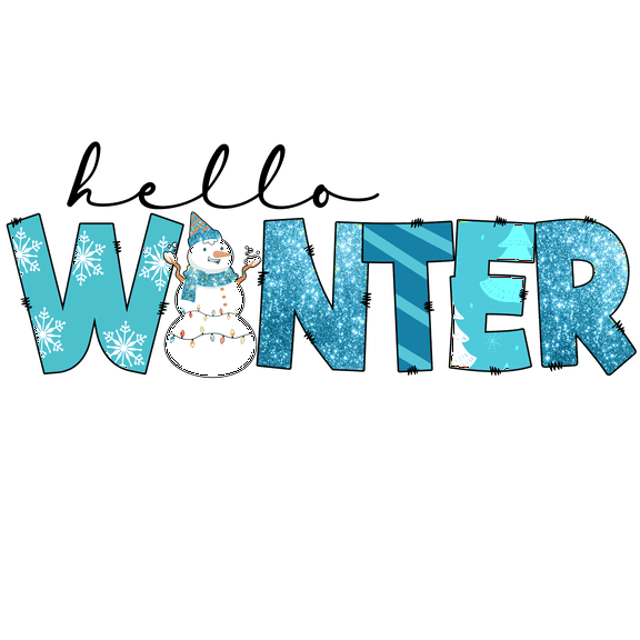 Hello Winter Snowman Christmas Great Gift Idea Decal Sticker 2 Pack 5 Inch Stickers S11770