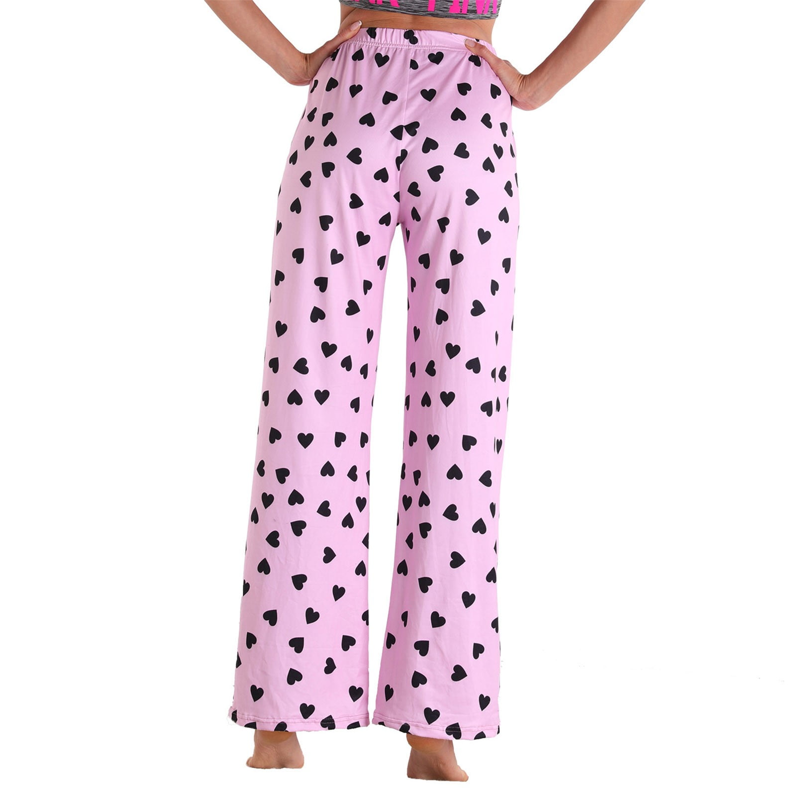 Axiiglly Pajama Pants for Women Floral Printed Elastic Waist Pajama Bottoms Casual Comfy Loose Cotton Sleepwear Plus Size Full Length Pants with Pockets