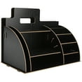thumbnail image 3 of Organizador de escritorio moderno de color negro, ideal para la oficina en casa, almacenamiento optimizado para cosméticos y artículos de papelería, 3 of 8