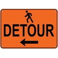 thumbnail image 1 of Warning Sign Left Arrow Pedestrian Detour Traffic Sign Road Sign Business Sign 8X12 Inches Aluminum Metal Tin Sign, 1 of 5
