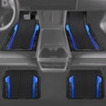 thumbnail image 6 of CAR GRAND Heavy Duty Rubber Car Floor Mats, Deep Dish Car Mat set  of 4 All Weather, Universal Trim-to Fit Automotive Floor Mats Car SUV Truck Van, Durable Car Floor Liners Anti-slip Black Blue, 6 of 9