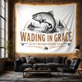 thumbnail image 6 of Detailed Trout Stippled with Line Fish Depicted Dynamic, Serene Watercolor for Plant Lovers, Botanical Wall Art, Graduation Gift, Tapestry Wall Hanging for Bedroom and Dorm, 6 of 7