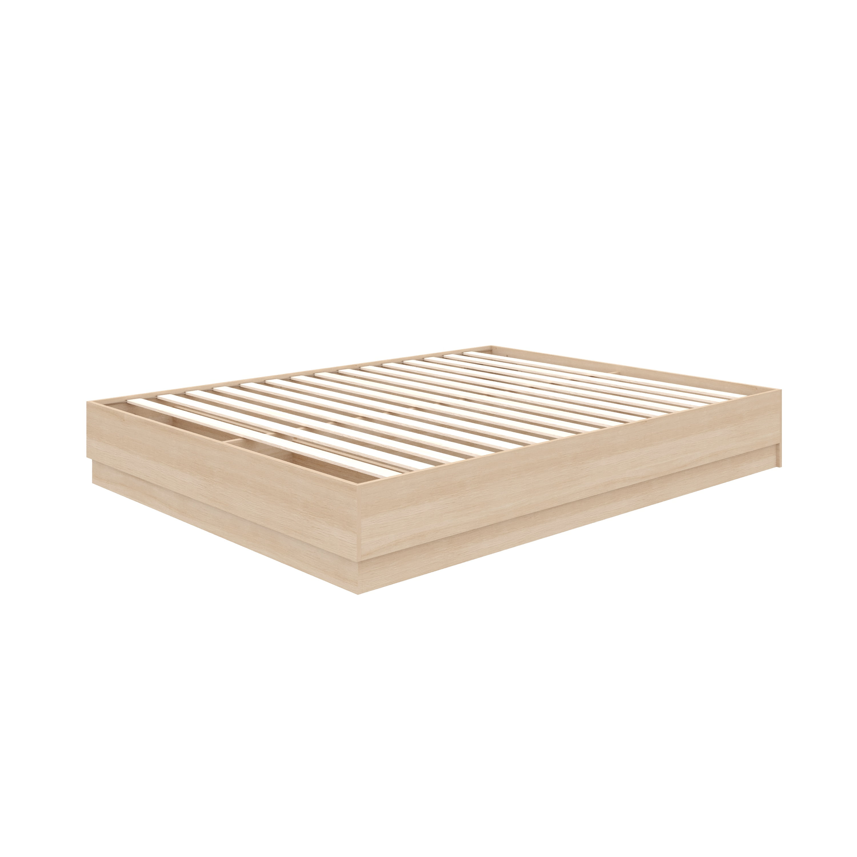 Nexera Milano Full Platform Bed Frame, Natural Blonde Oak
