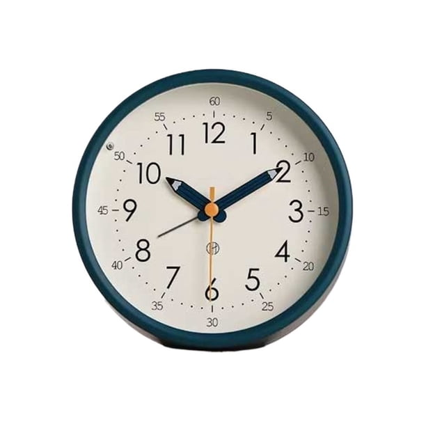 Reloj despertador analógico redondo con pilas for sala de estar, cocina, dormitorio, oficina, escuela, dormitorio, mesita de noche, despertador
