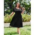 thumbnail image 3 of Zeagoo Women Plus Size Short Sleeve Dress Loose Summer Casual A-Line Flowy Midi Dresses with Pockets, 3 of 6