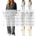 thumbnail image 3 of Women's Ribbed Knit Lounge Set 2 Piece Outfits Button Pajamas SetsLong Sleeve Top and Pants, Matching Paj, 3 of 8