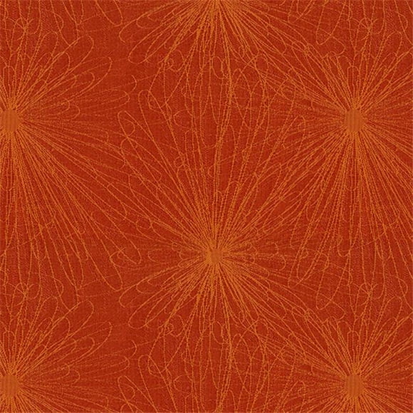 Crypton Flourish 44 Contemporary Contract Woven Jacquard Floral Design Fabric, Flame