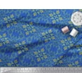 thumbnail image 2 of Soimoi Blue Cotton Poplin Fabric Moroccan Damask Print Sewing Fabric Yard 42 Inch Wide, 2 of 3