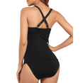 thumbnail image 3 of Hilor Tankini Bathing Suits for Women Front Twist V Neck Swimwear Shirred Tummy Control Swimsuits, 3 of 7
