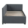 thumbnail image 6 of Bellemave Full Size Daybed with Trundle, Linen Upholstered Daybed with Twin Trundle, Full Size Sofa Bed Frame for Bedroom Guest Room Living Room（Gray), 6 of 8
