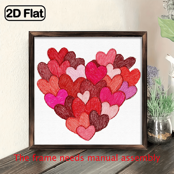 Wooden board painting with wooden 8x8in, suitable for decorating rooms and creating a warm atmosphere. Valentine's Day gift.A heart full of love.
