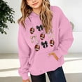 thumbnail image 2 of YDFCWXW Girl's Football Sweatshirt Graphic Hoodies Pullover Football Season Long Sleeve Tops with Pockets (Pink, 3-4 Years), 2 of 5