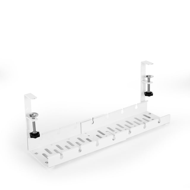 Caja de almacenamiento retráctil de acero al carbono debajo de la mesa, cesta de almacenamiento de cables de datos, acabado sin perforaciones