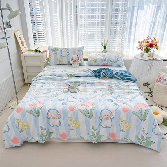 Under $1 GFHFHITJ Cooling Comforter Washable Double-layer Yarn Summer Cool Quilt Conditioning Quilt Washable Thin Quilt Summer