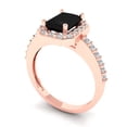 thumbnail image 2 of 1.92 ct Emerald Cut Natural Onyx Solitaire with Accents Engagement Ring for Women in 18K Rose Gold, 2 of 5