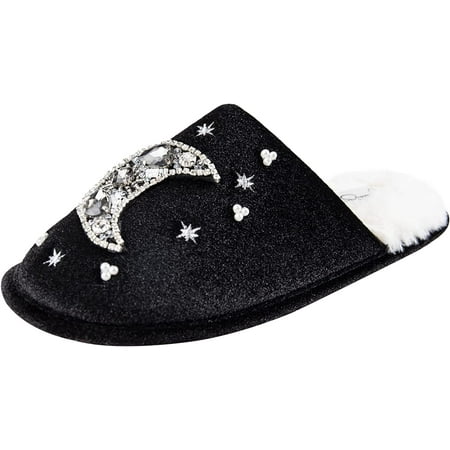 

Women s Comfy Faux Fur House Slipper Scuff Memory Foam Slip on Anti-Skid Sole