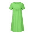thumbnail image 4 of Babysbule Women's Summer Dresses Clearance Women's Summer Bohemian Print Short Sleeve Beach Dress Knee Length Dress, 4 of 8