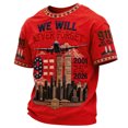 thumbnail image 2 of Never Forget 911 Patriotic Tee for Men with 25th Anniversary Print and Cotton Fabric Featuring 9/11 Memorial Shirts for Remembrance Ceremonies Church Services Community Events Red XXL, 2 of 4