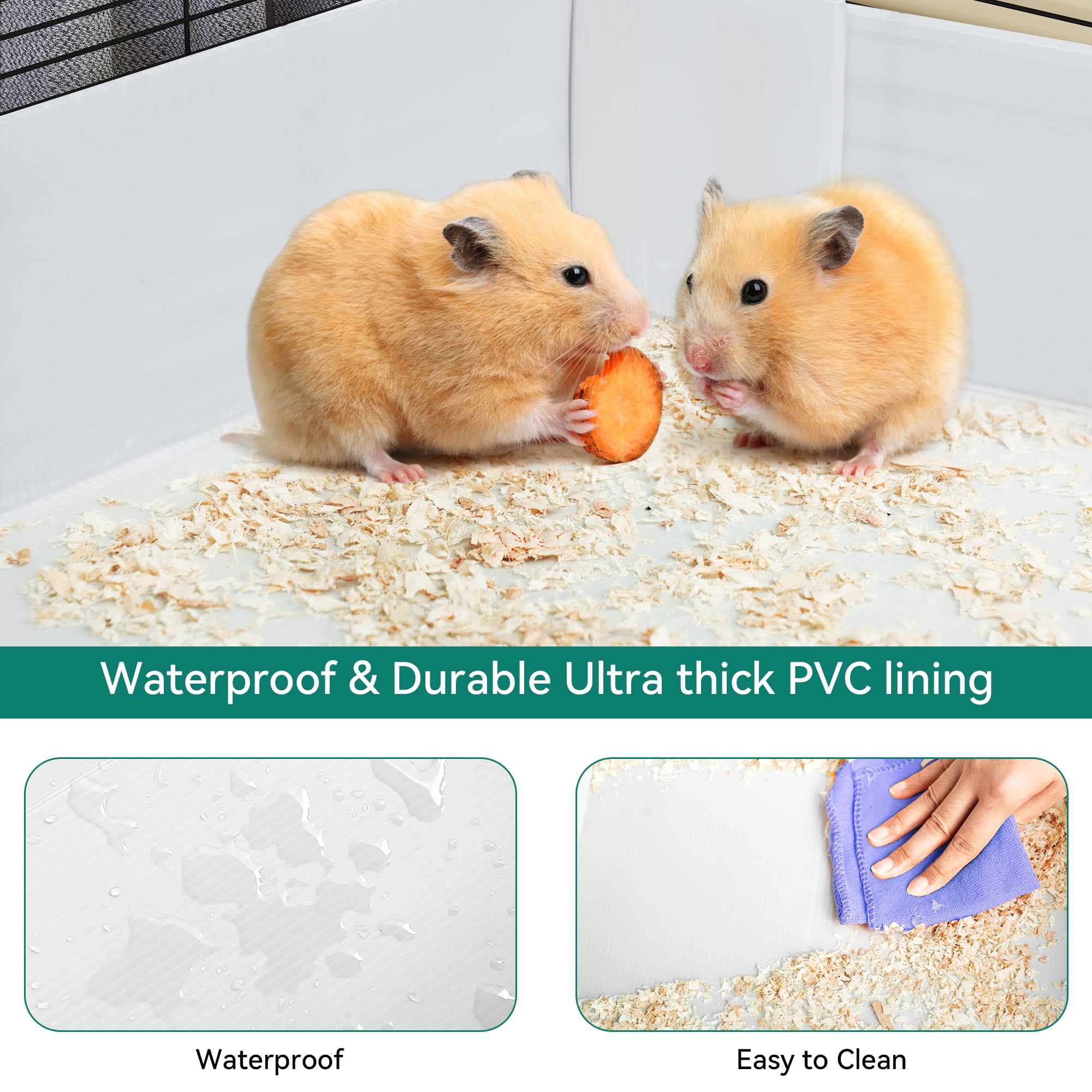 Dextrus Small Animal Cage,Indoor Guinea Pig Cage with Waterproof Plastic Liner, 4x2 Playpen for Chinchilla, and Hamster. Customize with DIY 24PCS Panels, creating a versatile and secure habitat fence
