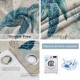 thumbnail image 2 of Teal Sea Turtle Coastal Blackout Curtains for Bedroom, Vintage Summer Beach Nautical Thermal Insulated Kitchen Drapes with Grommets, Light Blocking Window Treatment, 2 Panels 42" x 54", 2 of 7
