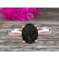 thumbnail image 3 of 1.25 Carat Oval Cut Black Diamond Moissanite Engagement Ring Solitaire Promise Ring On 10k Rose Gold Personalized for Brides, 3 of 8