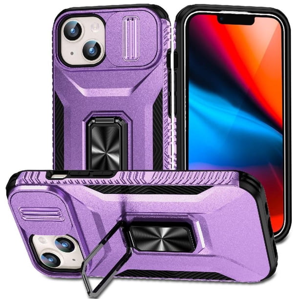 Funda para GANGXUN iPhone 15 Plus - Soporte metálico, Función magnética, Morado