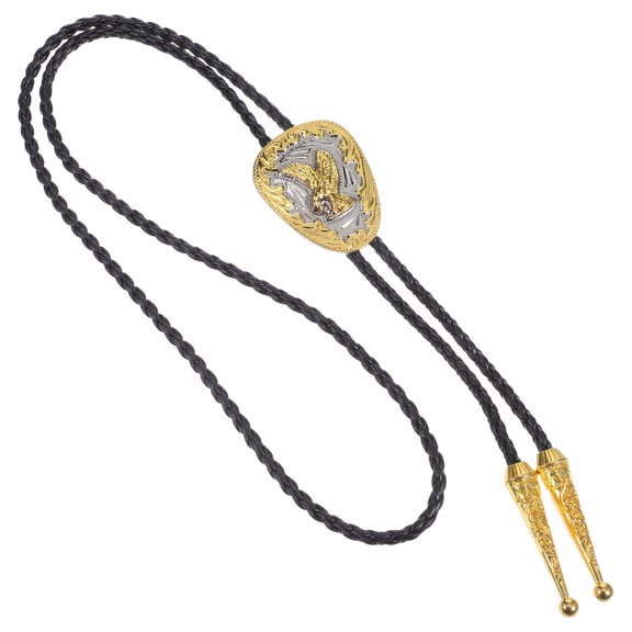 EXHUMKY Men Bolo Tie Adjustable PU Western Cowboy Charm Eagle Pendant