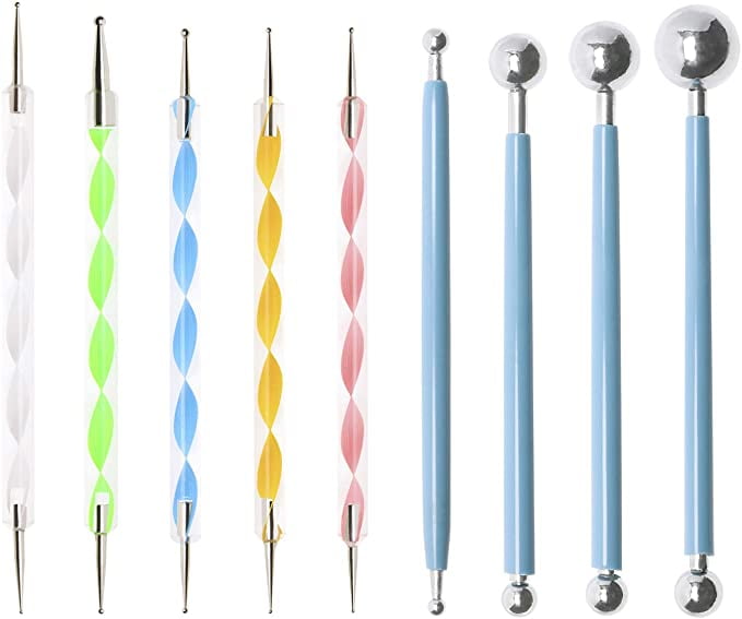 Embossing Art 4Pcs Polymer Clay Tools Pottery Clay Craft Stainless Steel Ball Stylus Dotting Tools for Rock Painting