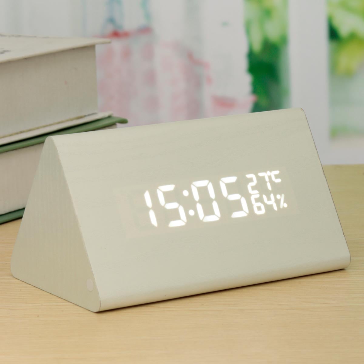 Clearance Wooden Wood Clock Led Alarm Digital Desk Clock