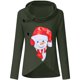 thumbnail image 3 of Blusa de manga larga con cuello alto y botones con estampado navideño para mujer Fridja  FKASFK830, 3 of 6