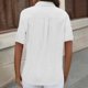 thumbnail image 5 of Mujeres de Manga Corta Tops Casual Color Sólido Doble Bolsillo Botón-Arriba Blusa de Cuello Turndown, Blusas de Manga Corta Casual para las Mujeres de Uso Diario, 5 of 7