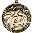 thumbnail image 2 of Halloween Pumpkin Medals, 2" Gold Diecast Halloween Pumpkin Medal Award 1 Pack, 2 of 2
