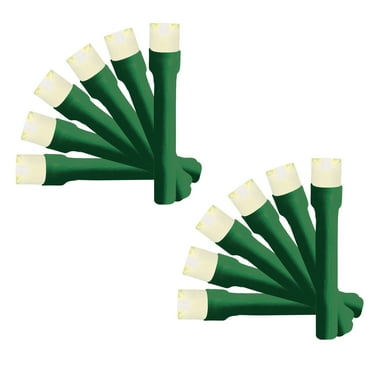 Battery Operated 20 Lt LED Little Lights, Warm White, Green Wire (Set of 2)