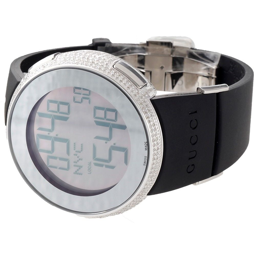 【Gucci】 RONDA ウォッチ Gucci Diamond I- Watch Mens Digital YA114202 Black Rubber
