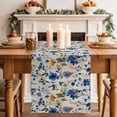 thumbnail image 2 of Table Runner - 72 Inch Long, Spring Blue Flowers Kitchen Dining Table Runner Dresser Scarves, Vintage Floral Botanical Rustic Garden Farmhouse Decor for Coffee Tables Wedding Party Banquet, 2 of 8