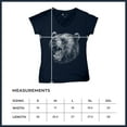 thumbnail image 7 of Roaring Grizzly Bear Women's V-Neck T-shirt Wild Animal Fierce Black and White Nature Wildlife Forest Predator Beast Tee, 7 of 7