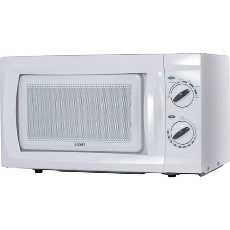 Commercial Chef CHM660W 0.6 Cubic Feet Microwave Oven, 600 Watt Counter Top Rotary,