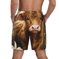 thumbnail image 2 of Lsque Mens Swim Trunks Adorable Calf Butterflies Champagne Pattern - Bathing Suit Compression Liner - Beach Swim Shorts Swimwear - (S-3XL) - Stretch Quick Dry -, 2 of 9