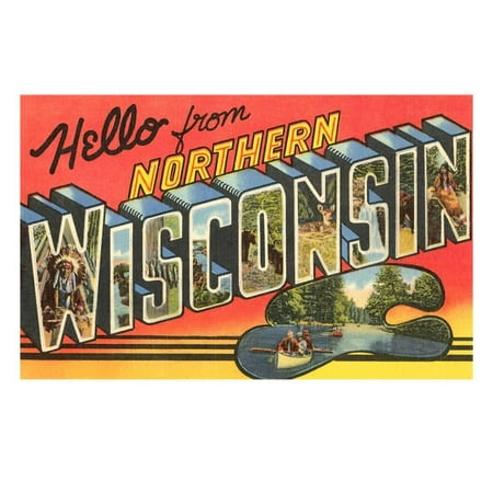 Hello from Northern Wisconsin Print Wall Art (Best Waterfalls In Northern Wisconsin)