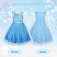 thumbnail image 3 of Benylion Princess Dress With Cape for Girls Blue Christmas Birthday Party Cosplay Costume Toddler Ruffle Sleeve Fancy Outfit Gift for 5-6 Years, 3 of 6